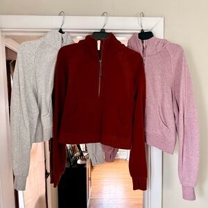 Women’s Lululemon Scuba Half Zip Bundle ❤️🩶🩷